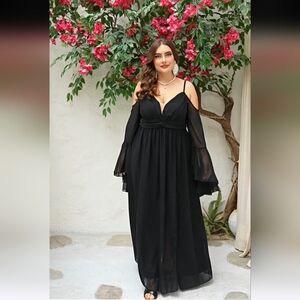 Unithorse Elegant Black Maxi Dress 0XL NWOT